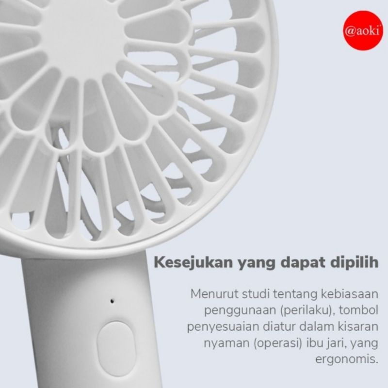 Aoki Mini Fan Portable USB Charge / Kipas Angin Genggam + Lampu Tidur LED AF-807Y