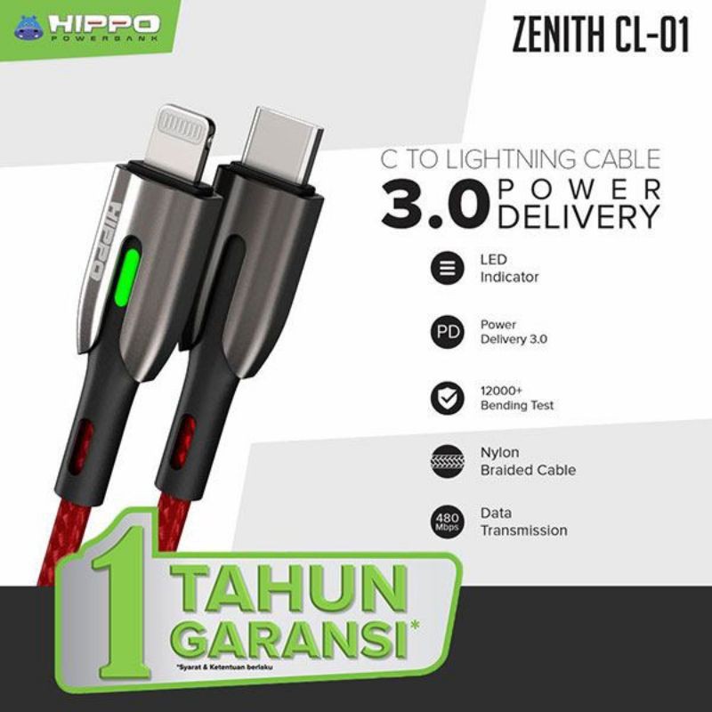 Hippo Zenith Kabel Data Type C to Lightning Cl-100