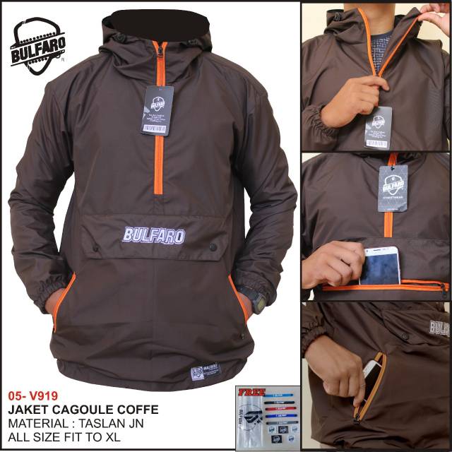 Jaket cagoule original bulfaro coffe