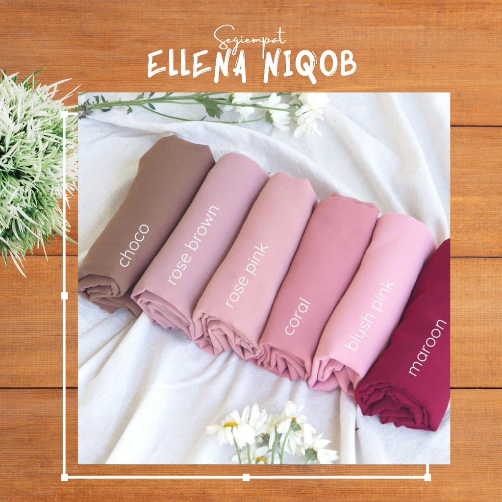 TERMURAH!!! (BISA COD) HIJAB SEGIEMPAT JUMBO - ELLENA NIQOB - BAHAN CERUTY BABYDOOL - BEST SELLER!!!