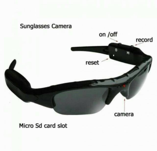Spy Cam Kacamata Black Slot Micro SD Kamera Kaca Mata kamera Pengintai