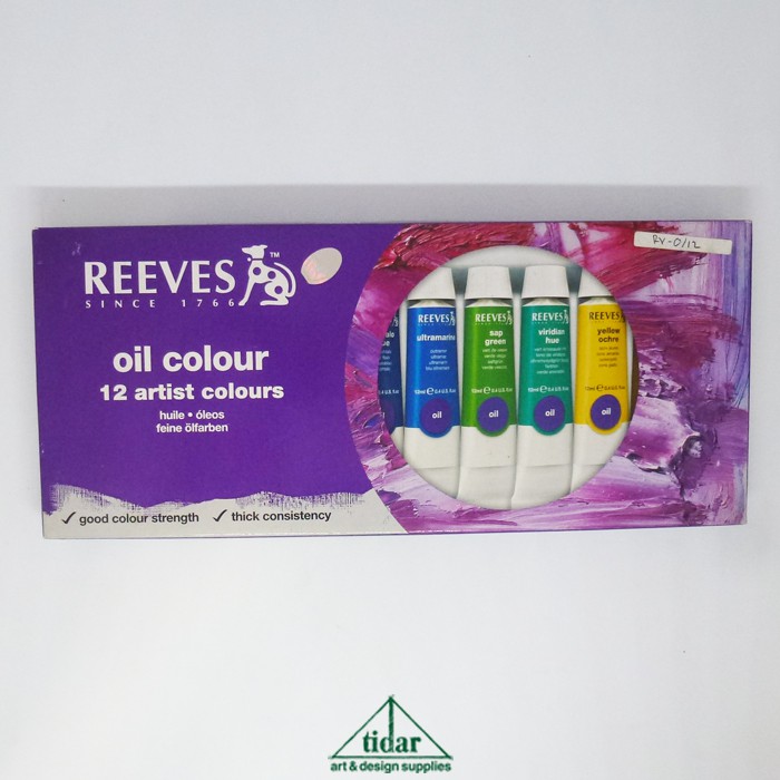 

Cat Minyak Reeves / Oil Colour / Color Set 12 x 12 ML Tube