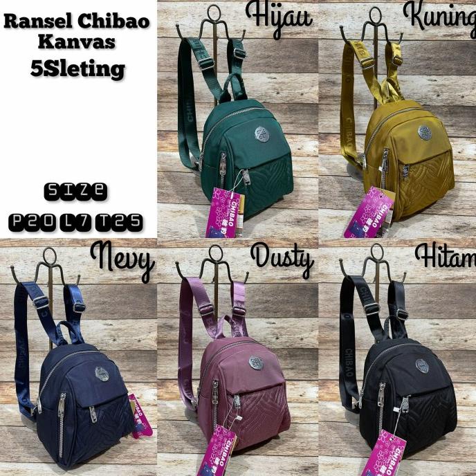 TAS RANSEL WANITA CHIBAO KANVAS BORDIR 5Sleting MURAH