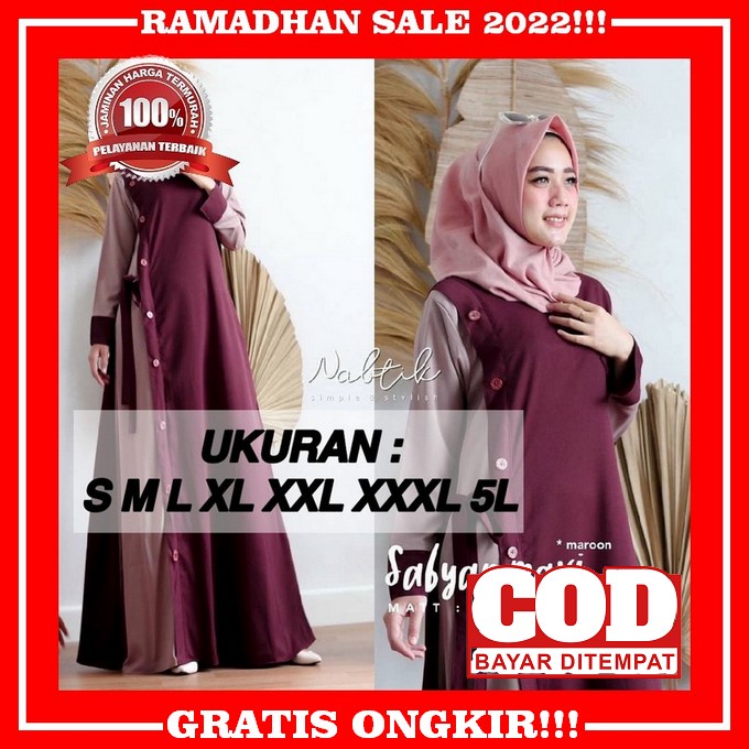 Gamis Jumbo Rumbai/Tribal Maxy/Diana Premium Premium/Baju Terusan Big Size/Busana Muslim Ibu Ibu/Dre