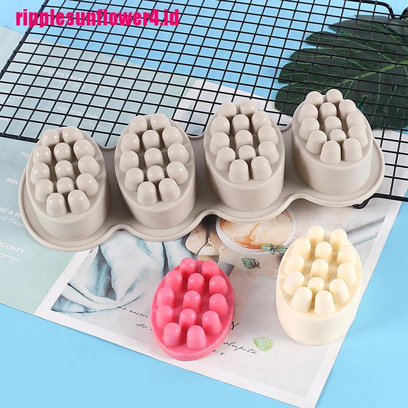 Cetakan Sabun Handmade Bentuk Oval 3d Bahan Silikon Resin