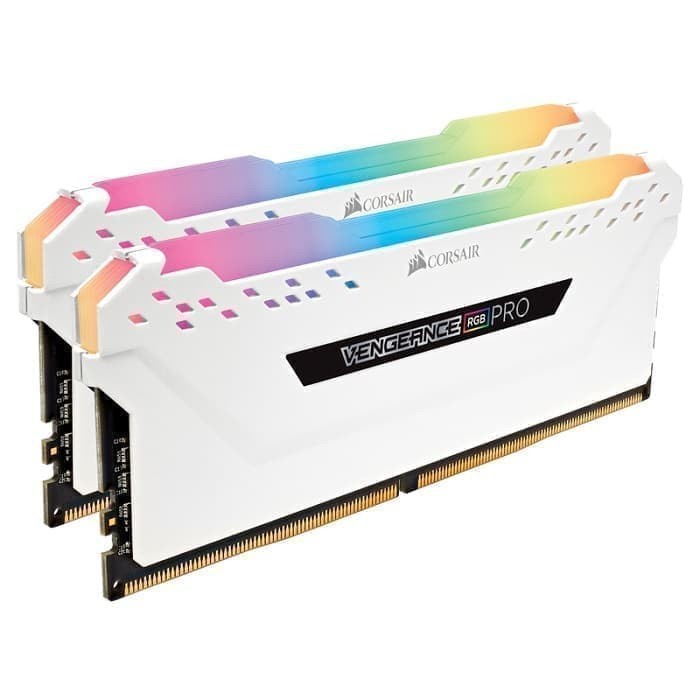 Corsair DDR4 Vengeance RGB Pro PC25600 16GB (2X8GB) - CMW16GX4M2E3200C16W - White Heat-Spreader