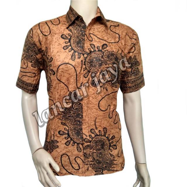 Baju Batik Pria Cumi Coklat M L XL XXL