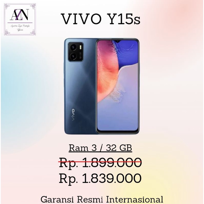HP VIVO Y15s RAM 3 / 32 GB GARANSI INTERNASIONAL