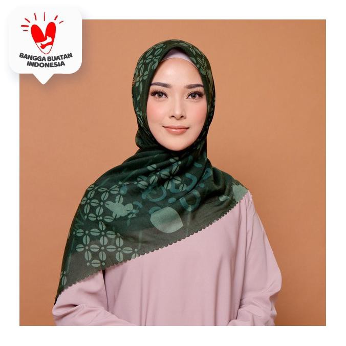 ZM Zaskia Mecca - Kava Dark Green Scarf Kerudung Segi Empat - All Size
