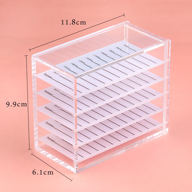 5lapisan Kotak Penyimpanan Bulu Mata Palsu Akrilik Pallet Transparan Grafting Eyelash Case lash Holder Untuk Penyimpanan Bulu Mata