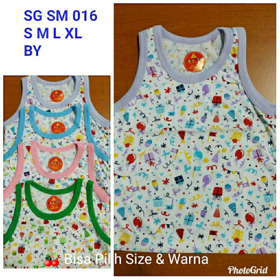 Singlet Anak Motif Bahan Katun SNI Merk Agree Kids  0 - 2th Kaos Dalam Adem