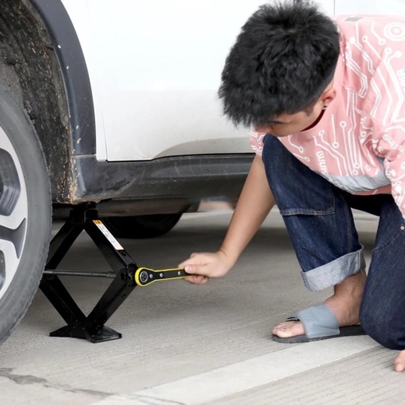 1Pc Auto Labor-saving Jack Ratchet Wrench Scissor Garage Tire Wheel Lug Handle Labor-saving for Car Suv