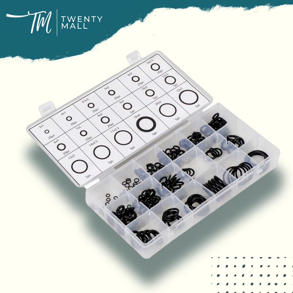 Karet Seal Ring TaffWare 1 Set 225 PCS Karet Rubber O Ring Seal Tightening Karet Rubber Ring O Seal 