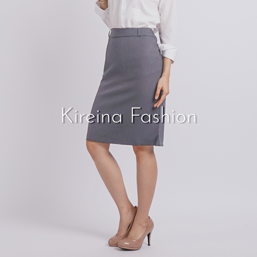 Rok Span Kerja Pendek Bahan Gabardin - Kireina Fashion