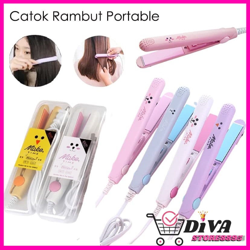 Catokan Rambut Mini 2 in 1 Catok Curly Wave dan Keriting Catok Mini Portable DS