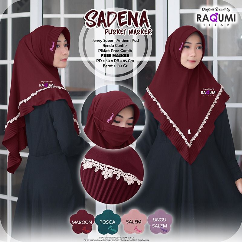 Sadena Plisket Masker Original Raqumi hijab