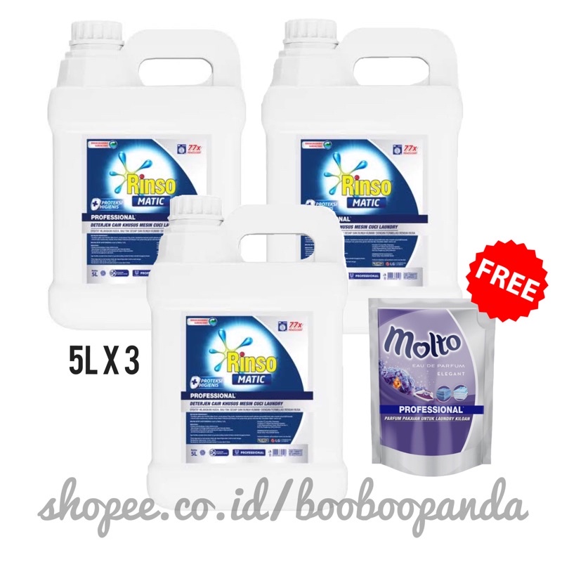 Rinso Matic 5 Liter / 4.5L cair professional PROMO Molto Parfume