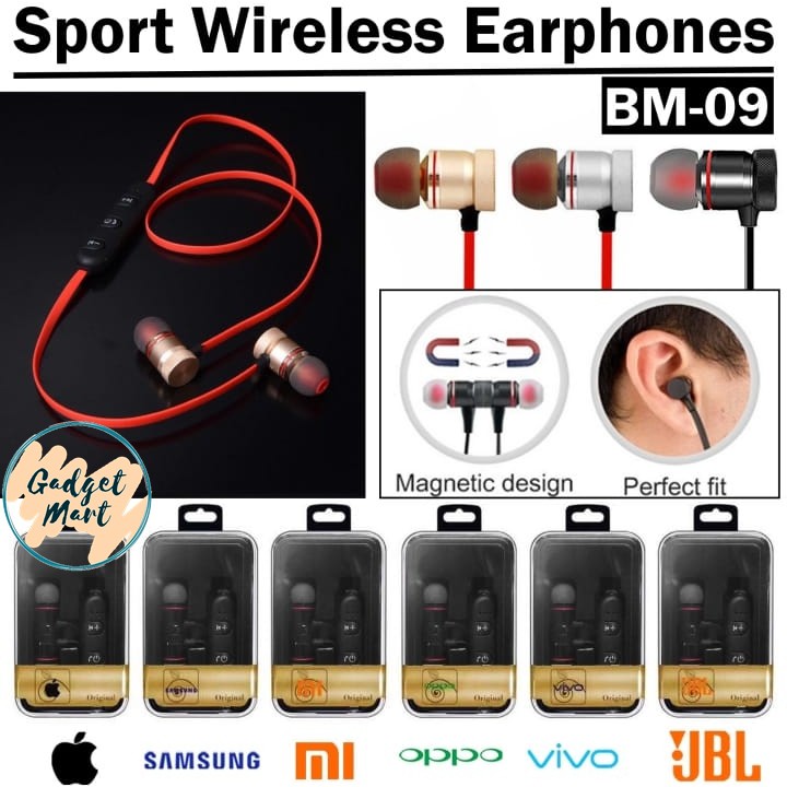 HANDSFREE BM-09 MAGNET WIRELESS EARPHONE
