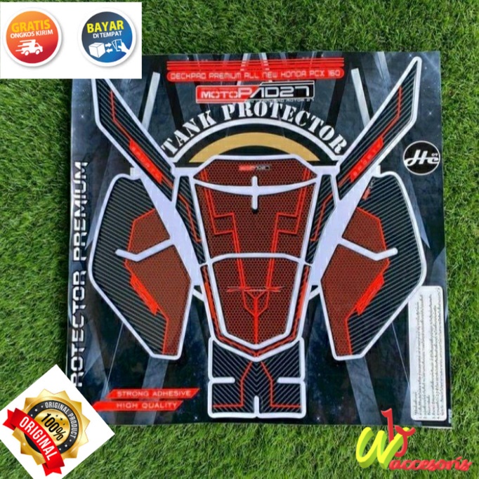 stiker sticker tankpad resin full set New PCX 160 2021 - Hitam - Hitam - Hitam