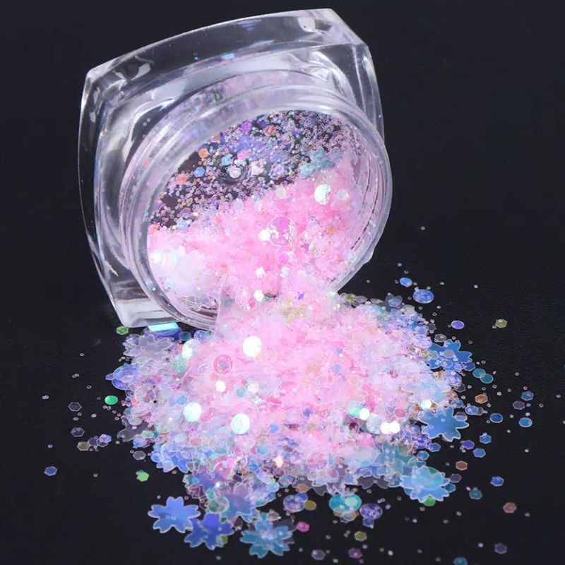 GLITTER SEQUIN WARNA WARNI UNTUK HIASAN KUKU / NAIL ART