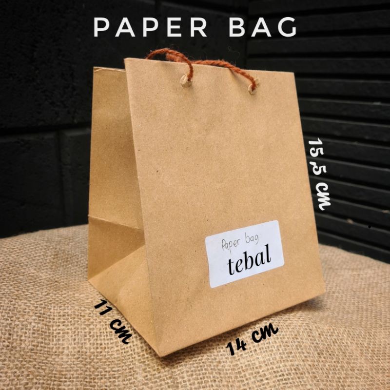

paper bag tebal shopping bag tas belanja kraft kantong kertas 15,5x14x11 beli kelipatan 20