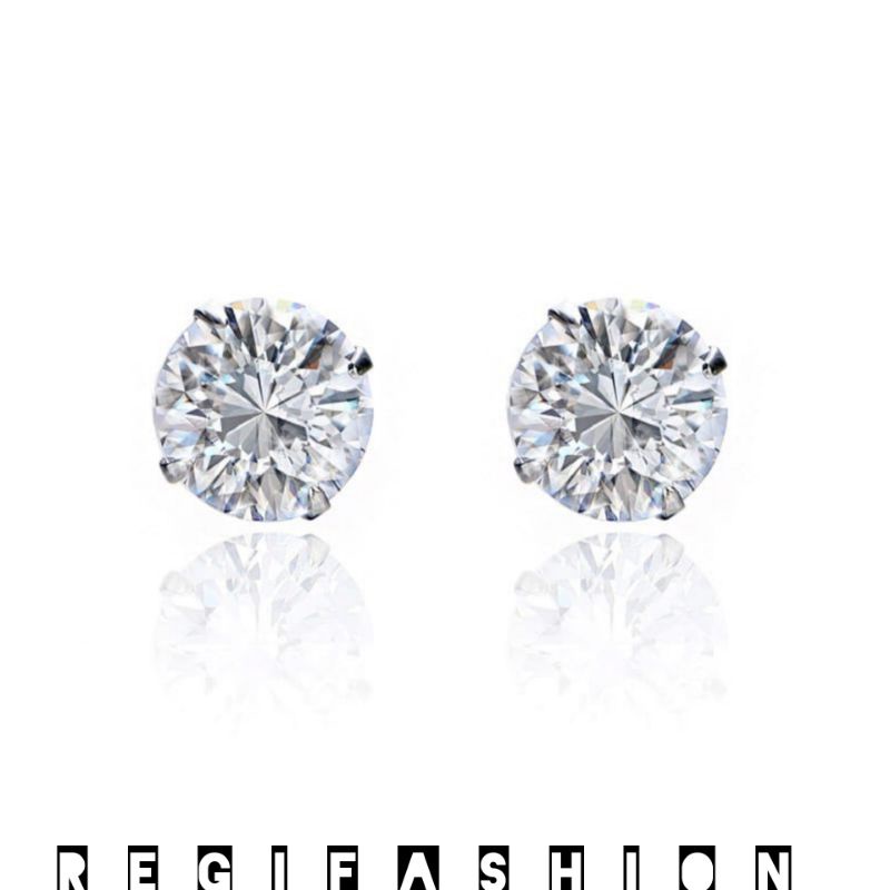 Anting Titanium Wanita Silver Anting Tusuk Wanita Anti Karat Tidak Luntur