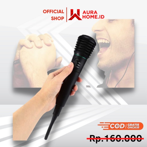 Mikrofon Profesional 2 in 1 Wireless Wired / Microphone Mic Mik Mikrophone Micropone Mikropone Mikro