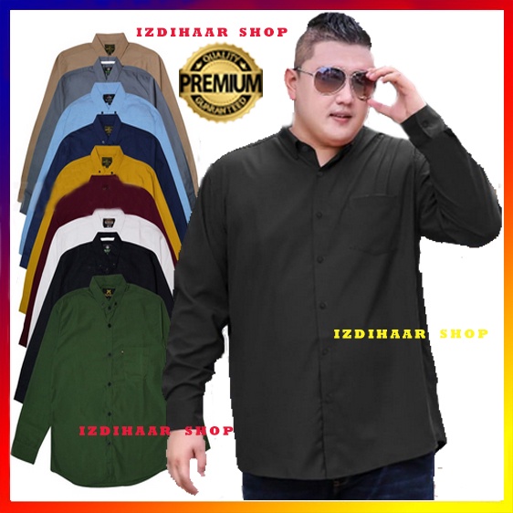 Kemeja JUMBO PRIA Lengan Panjang Polos BIG SIZE XXXL