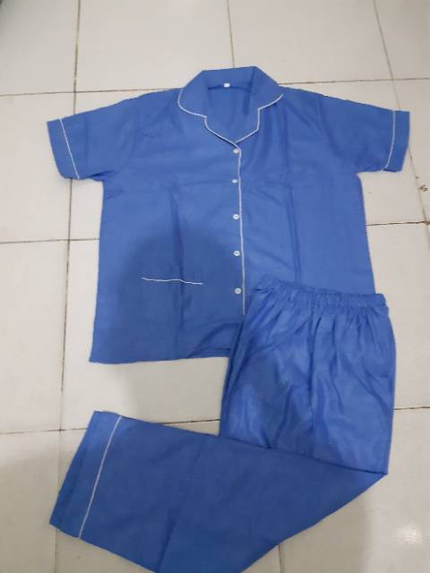 Baju Tidur Wanita/Cewek Piyama Pajamas Satin Embos Jumbo Big Size Murah