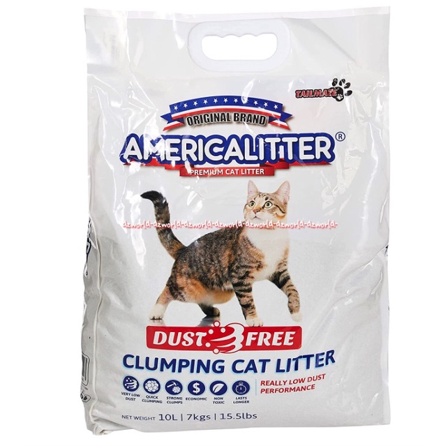 Americalitter Dust Free 10L Clumping Cat Litter America litter Pasir Kucing Bebas Debu Mengontrol Bau Tidak Sedap 10 Litter