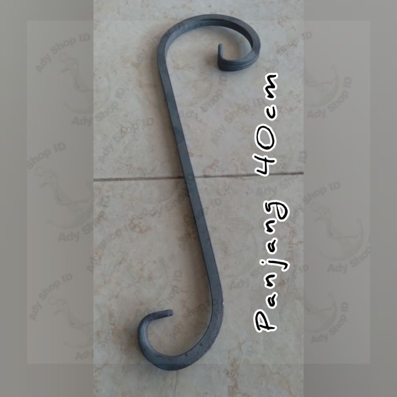 ornamen pagar besi leter S besi nako ukuran panjang 40cm