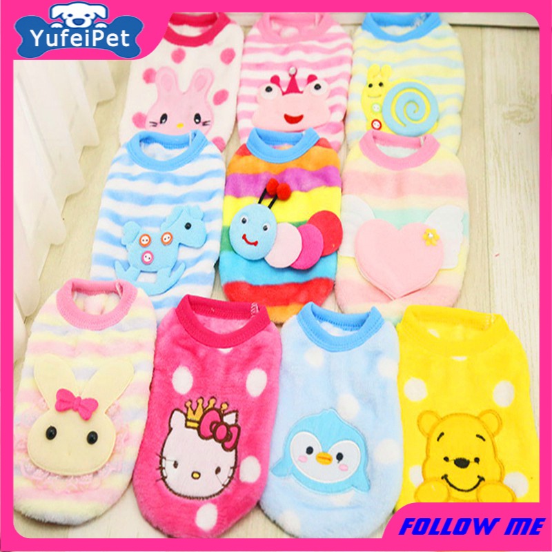 ★〓YUFeiPet〓★ Pet Vest Cat and Dog Flannel Warm Autumn and Winter Small Cartoon Animal Clothing