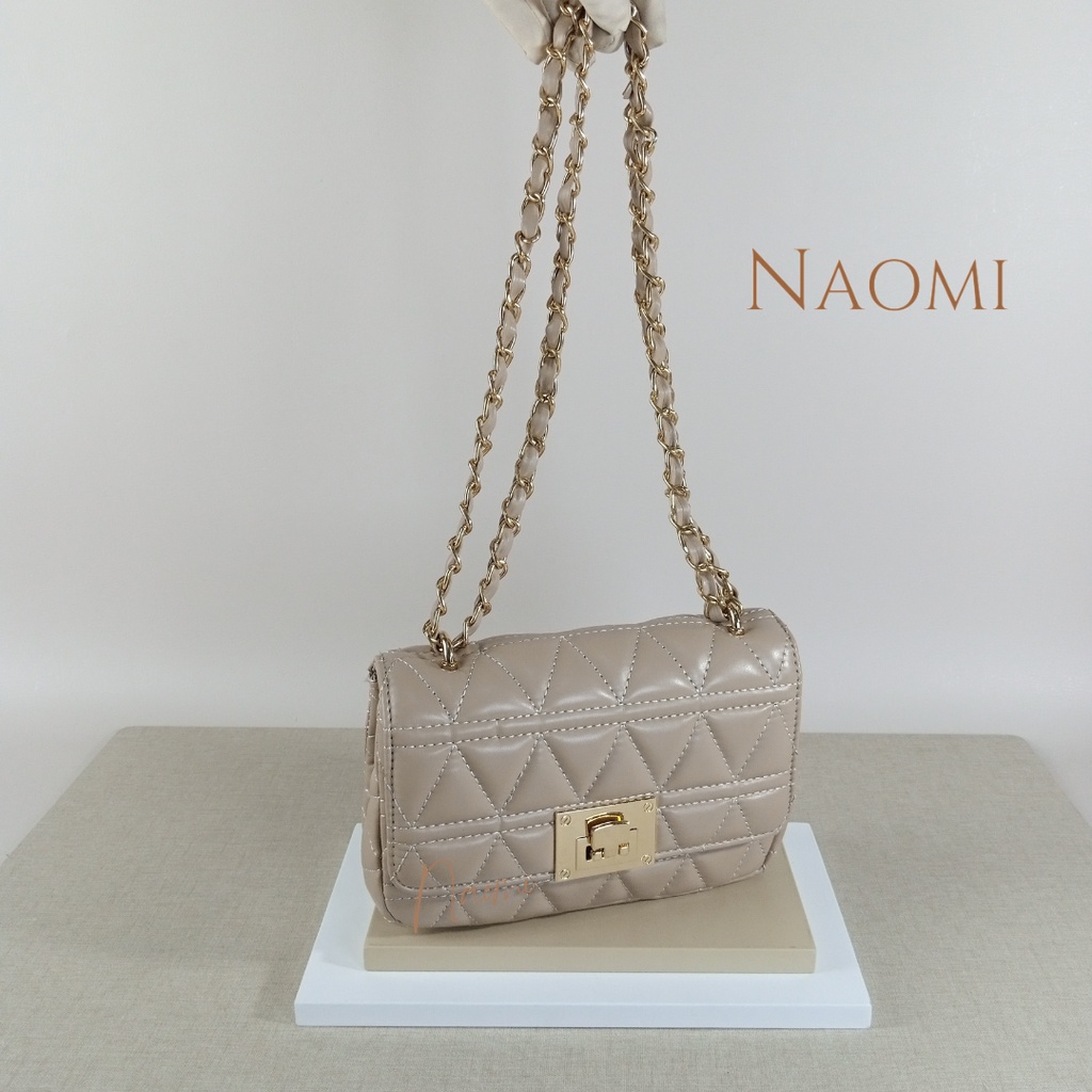 NAOMI - Sling Bag Import Florentia - Tas Selempang - Tas Wanita Dewasa - Kulit Sintetis handbag - tas cewek - tas Tali Rantai mix PU Premium - naomi bag