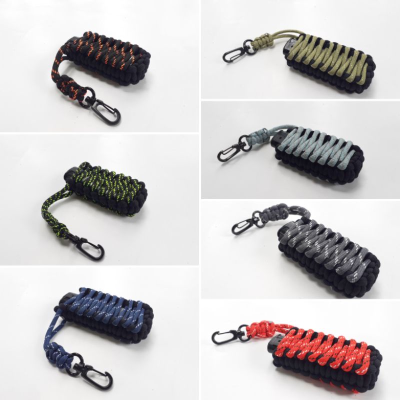 Wadah korek Prusik Paracord Case Pouch Lighter korek gas Cricket bara tokai m2000 korek magnet roda putar