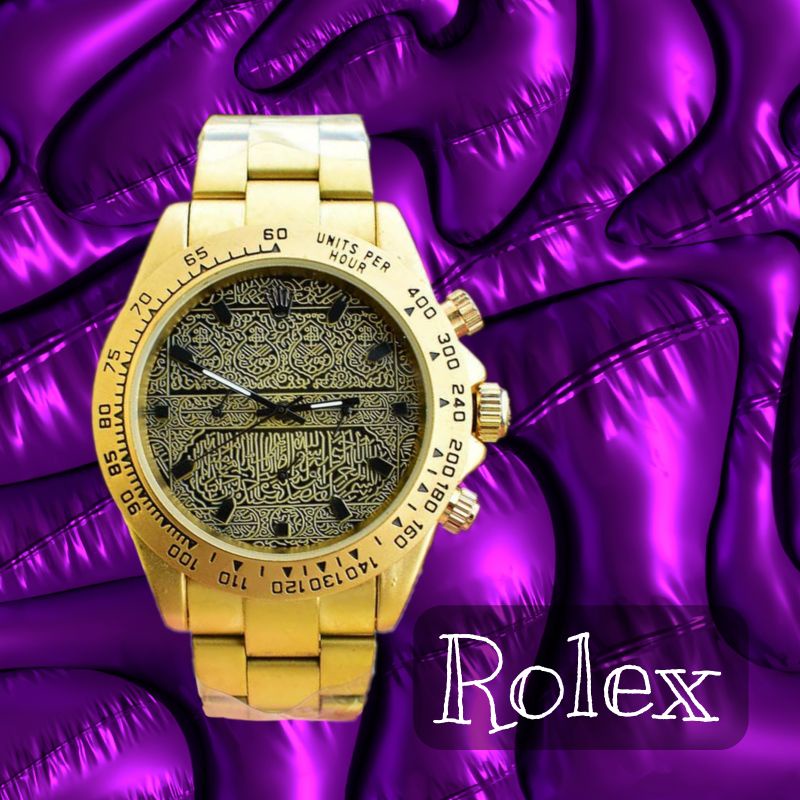 Jam Rolex rantai gold - chrono aktif + free gelang ( model random)