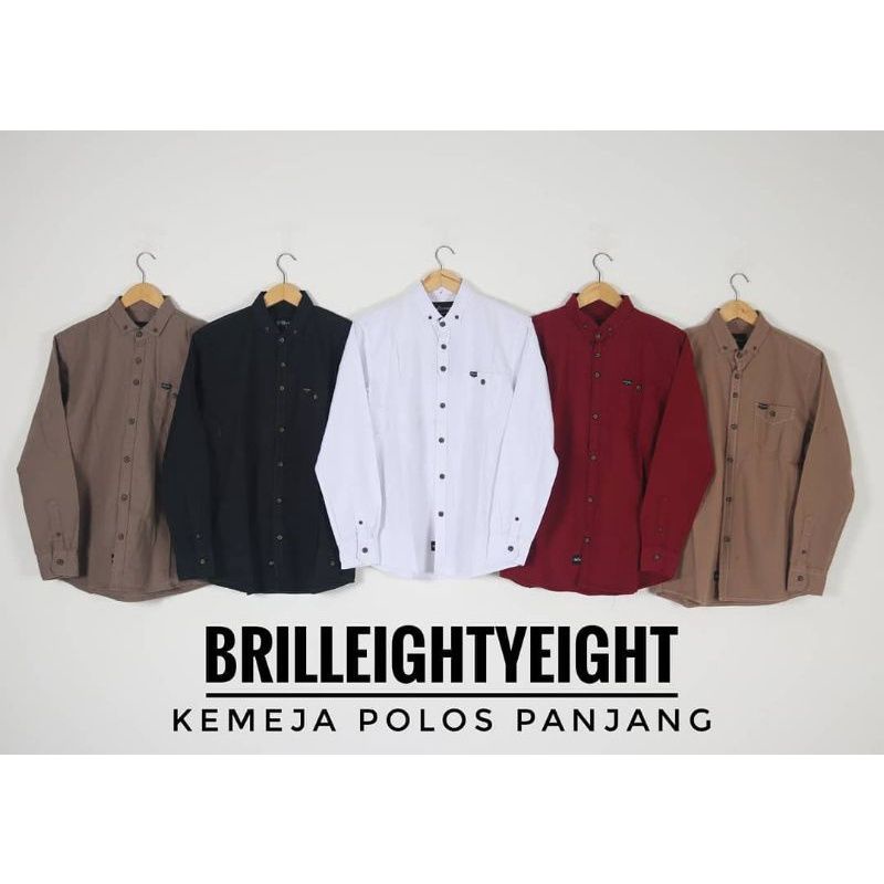 [ BIG SIZE ] BAJU KEMEJA KERJA KERAH PRIA LENGAN PANJANG 2XL 3XL CASUAL FORMAL ORIGINAL TERBARU EIGHTYEIGHT