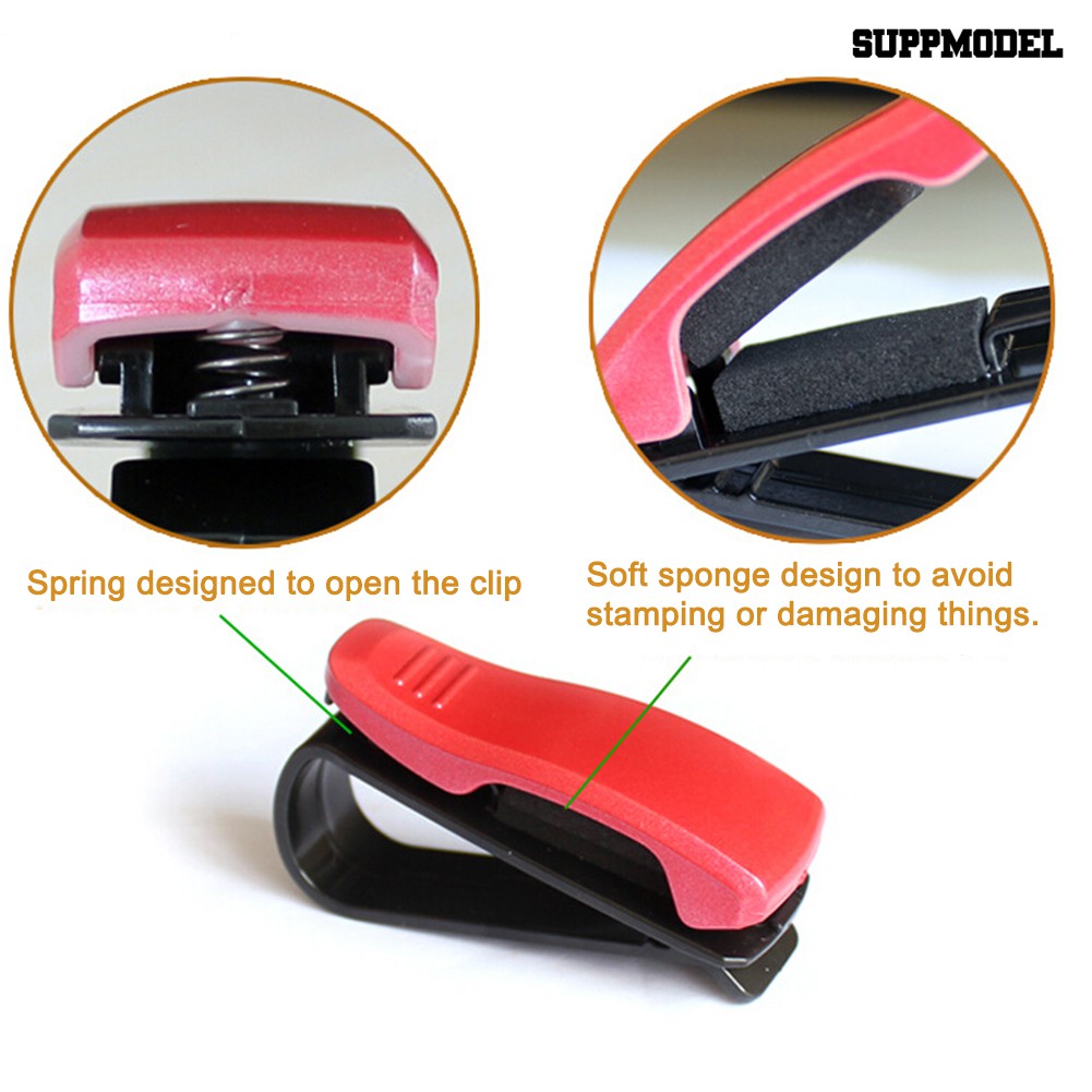 ✔ Suppmodel Multifunctional S Shape Vehicle Ticket Holder Clip Car Mount Sunglasses Clamp