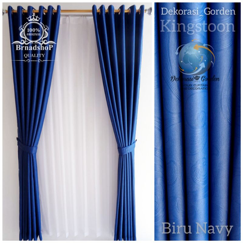 Gorden blackout polos serat timbul tebal lembut dan elegan pink navy gold merah coklat hijau