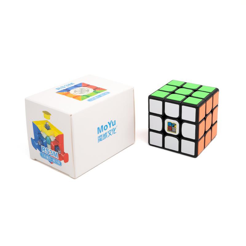 Rubik 3x3 Magnetik Moyu RS3M 2020 Black Base - Rubik 3x3 Magnetic