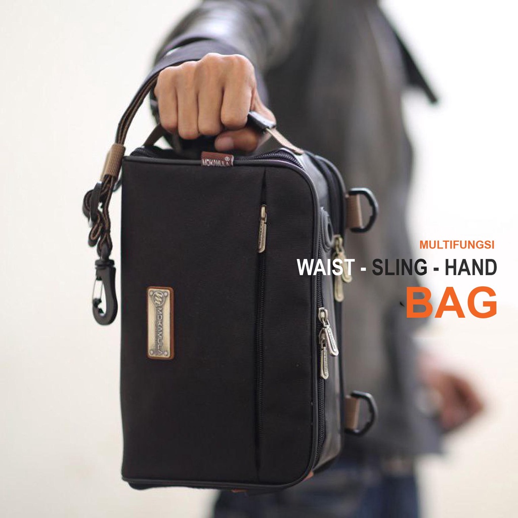 Waistbag Pria Wanita Multifungsi Chest Bag &amp; Sling Bag Original - Eclipse Men Mokamula