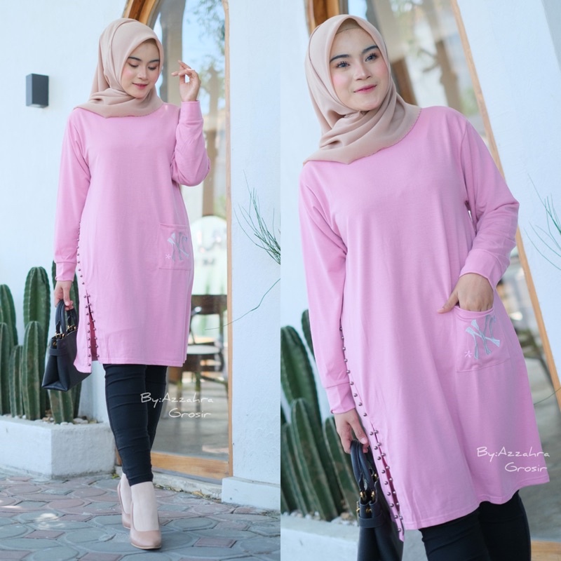 Naya Tunik - Tunik Babyterry Premium LD100+ Bordir Kantong / R.20 - 283-6162