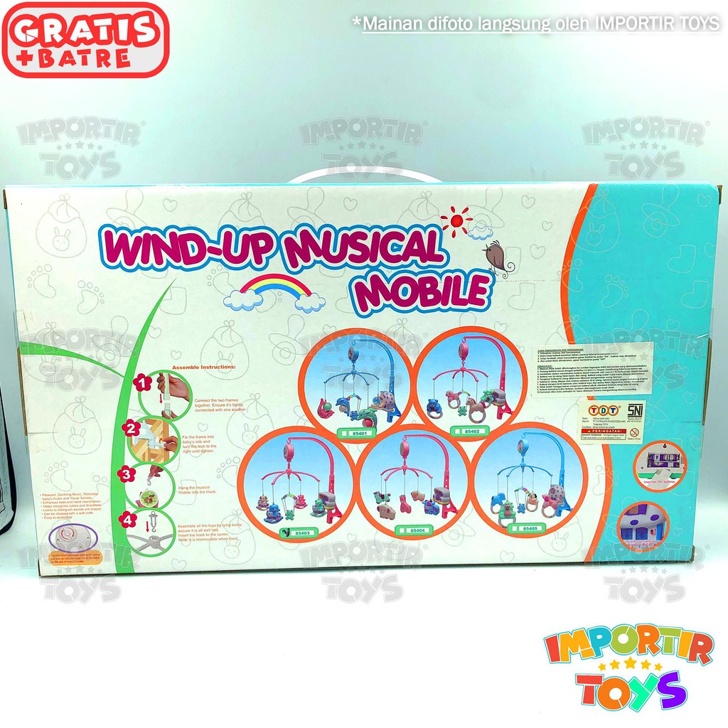 Gantungan Bayi Music Box FREE BATRE dengan Lampu dan Musik SET PREMIUM