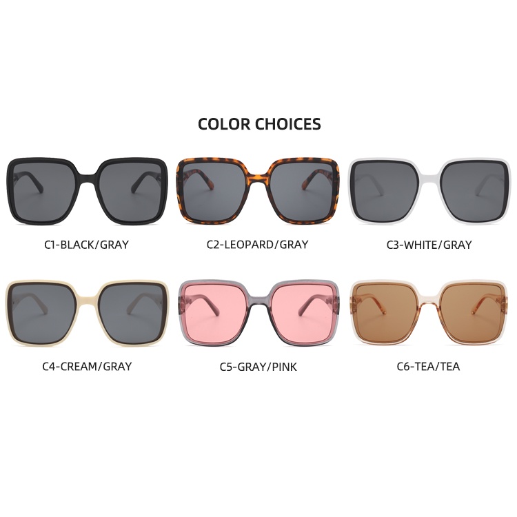 2021 new European style fashion big frame square personality sunglasses