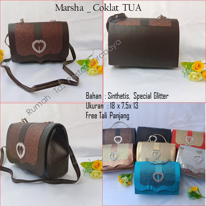 Tas Cantik,Tas Elegant,Tas Lucu,Marsha _ Coklat TUA