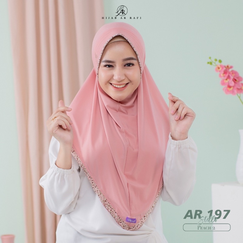 TERLARIS ✔️ Hijab arrafi AR 197 hijab instan  || INAYAHHIJAB-Peach