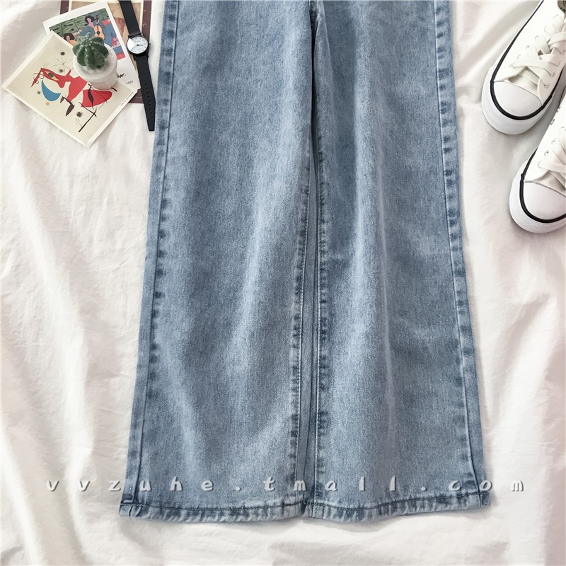 hight waist kulot celana jeans panjang wanita korea（realpict）