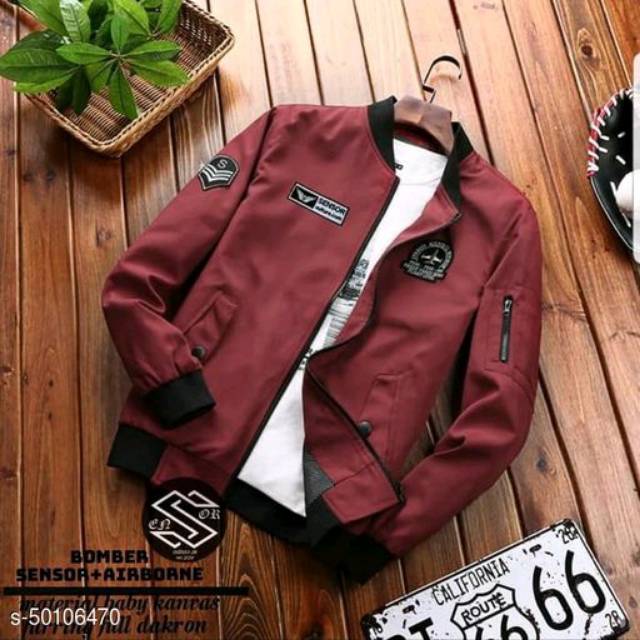 Jaket Bomber Airborne Canvas Pria