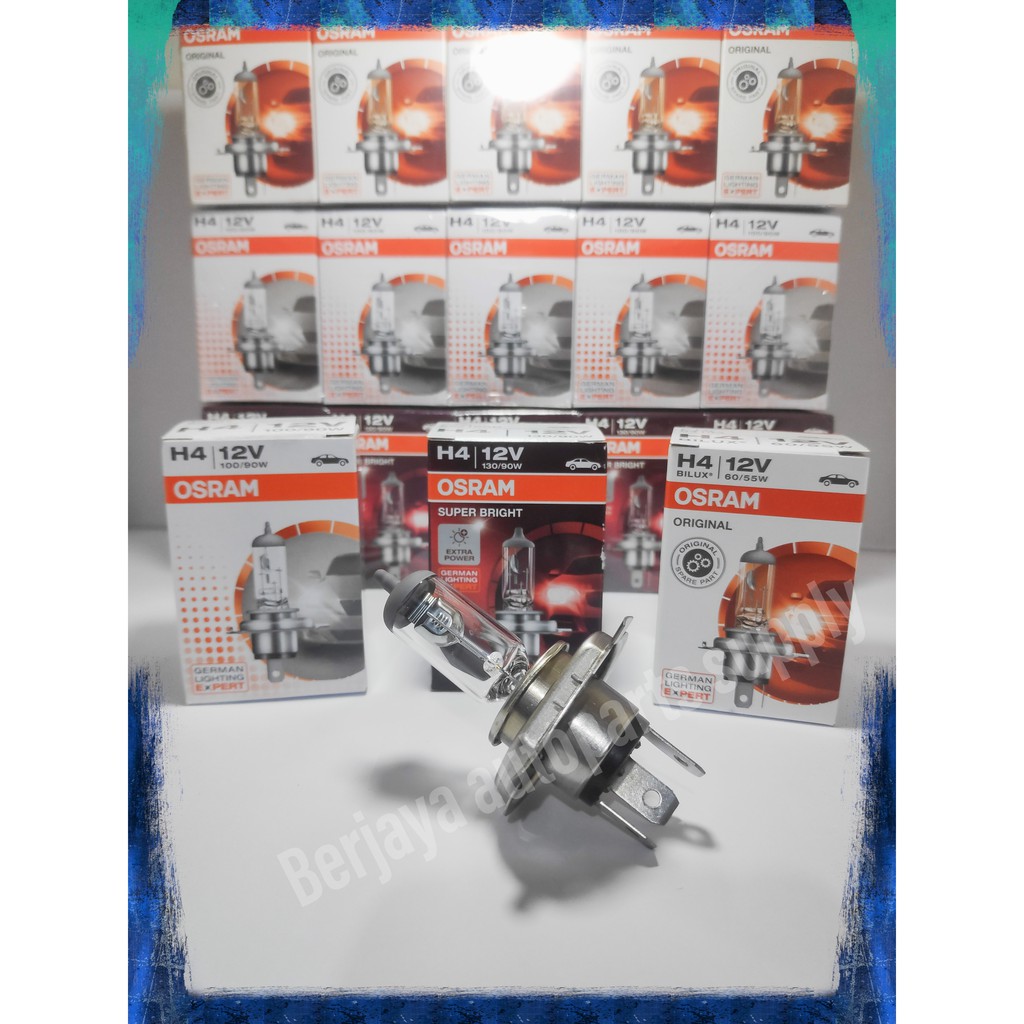 Bola lampu H4 12v 100w/90w atau 130w/90w osram