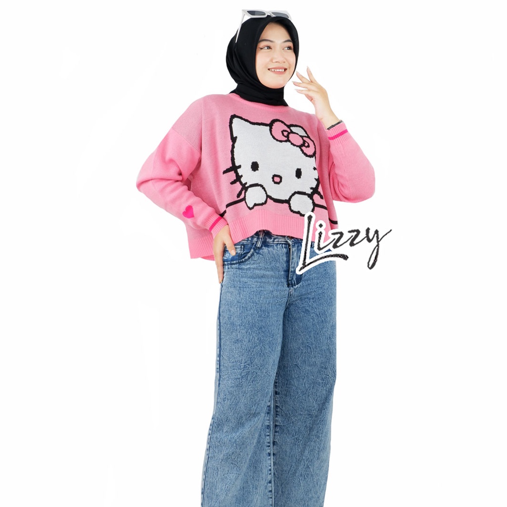 Lizzy - KOREAN KNITWEAR SWEATER CROP HK PREMIUM