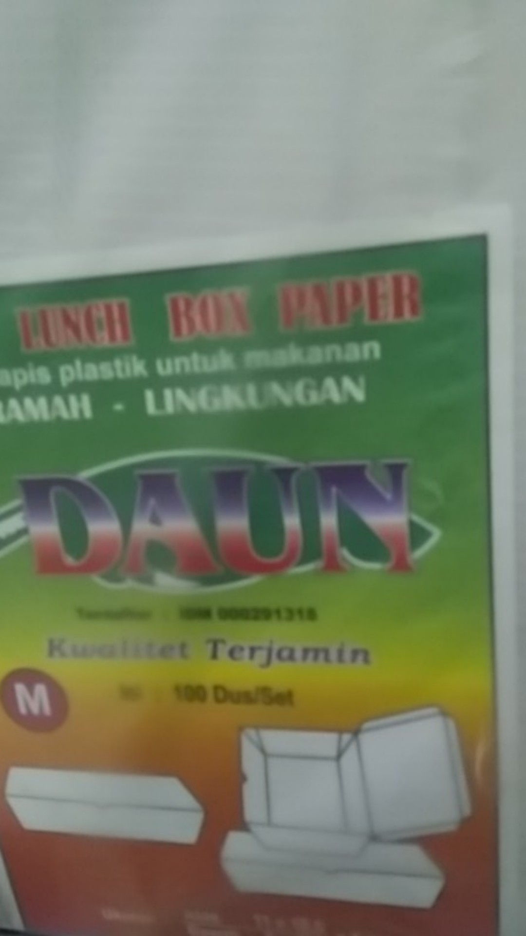 Lunch Box Ukuran M & L Cap Daun/dus Isi 100pcs